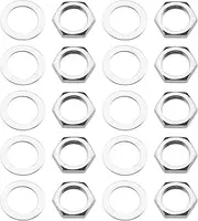 eMagTech 30 Pairs Guitar Input Jack Socket Nuts Washers Set Guitar Pots Nuts Potentiometer Hex Nut And Washers Guitar Parts for Electric Guitar Bass M9