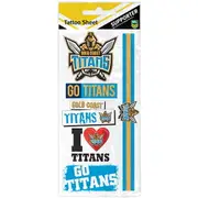 Gold Coast Titans NRL Temporary TATTOO Sheet