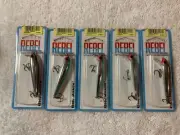 (LOT OF 5) REBEL MINNOW 1/10oz. COLOR AS PICTURED NIP SILVER