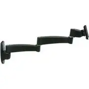 Ergotron 200 Series Wall Mount Arm, 2 Extensions - Up to 27" Display - Black