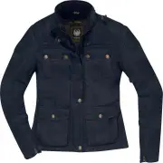 Buxton II Ladies Marine Blue Waxed Motorcycle Jacket