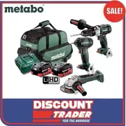 Metabo 18V LiHD Brushless Hammer Drill, Impact Driver & Grinder Kit - AU68306055