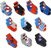 [Marvel] Spiderman Grip Socks, Socks for Toddler Boys, 10 Pack, Spider man Toddler Gripper Socks, Amazing Spiderman Variety Pack
