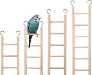 4PCS Bird Toys Wooden Ladder 4 Sizes Step Ladder for Bird Bird Toys Ladder Hanging Bird Ladder Parrot Step Ladders Cage Hanging Bird Climbing Toys for Parakeets, Parrots, Cockatoo and Lovebirds