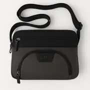 FIB Byron East West Sling Shoulder Bag Travel Adjustable Strap Black
