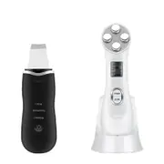 Ultrasonic Face Cleaning Machine Skin Scrubber Pore Cleaner + LED Photon Rejuvenation RF Beauty Device Whitening Firming Lifting