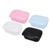Soap Holder, 4 Pack Bar Soap Dish Travel Soap Case, Blue Black White Pink