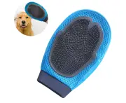 Pet Brushing Gloves, Grooming Gloves, Clean Bathing And Massage Brushing Gloves, Epilators For Dogs And Cats - Blue