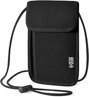 [YueJieSelected] Neck pouch men, neck pouch women's small, mobile phone organiser shoulder bag men, wallet for hanging, RFID travel purse, theft-proof, passport bag for travel, anti-theft protection, black, Stylish