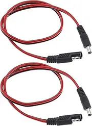 SING F LTD 2pcs DC to SAE Connectors Cable SAE Plug to DC Male Adapters Cables with Dust Cap Copper Quick Disconnect/Connect Wire 16AWG Red Black 5.5mm x 2.1mm for Automotive