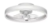 TOZING 20in Smart LED Indoor White Low Profile Modern Novel Flush Mount Fan w/RC