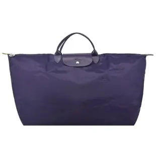 【LONGCHAMP】LE PLIAGE GREEN系列刺繡短把再生尼龍摺疊旅行袋(中/多色選)