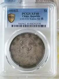 在飛比找Yahoo!奇摩拍賣優惠-PCGS XF40 三年袁大頭 甘肅版 好狀態