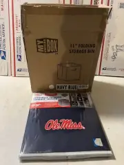 CASE OF 6 OLE MISS MISSISSIPPI FABRIC FOLDING STORAGE BIN DRAWER 10.5”x10.5”x11”
