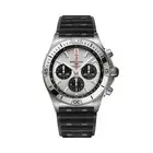 Breitling Chronomat B01 42mm Silver Dial Black Rubber Strap Watch AB0134101G1S2