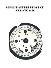 Watch Movement Quartz ,Hattori/Seiko VD57 HCP Date at 4:30 Chronograph