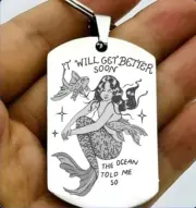 Mermaid Fish It Will Get Togeher Soon Ocean Told Me So Hot Cute Keychain