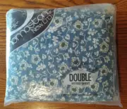 Vtg Thomaston New Era Double Sheet Bed SET Sheets Pillowcases Blue White Floral