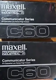 Maxell Pro Industrial - 2 Cassette Tapes - Instant Start Series C90 Low Noise
