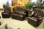 A Chesterfield 3 Piece Lounge Suite with Recliners 100% Leather 5 Year Warranty
