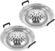 Milisten 2 Pcs Portable Bbq Grill Pan Korean Style Outdoor Barbecue Cookware for Camping Home Low Smoke Quick Ignition Easy to Clean Grilling Accessory