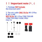 Boom+Soft Cable Micphone Speaker Headset For M1S Plus Helmet Intercom+Clip