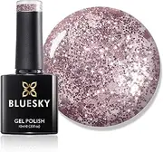BLUESKY Gel Nail Polish S06N [Pink Gold] Rose Glitter Soak Off LED UV Light - Chip Resistant & 21-Day Wear 10ml