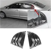 1Pair Car Rear Window Shutter Cover Trim Compatible for Honda Civic Sedan 8Th 2005-2011 Side Louver Trim Panel Vent Sticker A