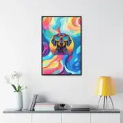 Abstract Modern Art Cool Dog Splash Gallery Canvas Wraps, Vertical Frame