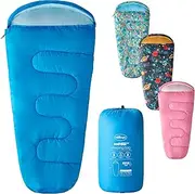 Silentnight Kids Sleeping Bag - Girls Boys 3 Season Mummy Sleeping Bag Ideal for Spring and Summer with Soft Touch Warm Cosy Fabric and Fibres - Machine Washable - 165 x 82cm - Blue