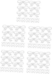 HOODANCOS 5sets Pearl Bow Hair Barrettes Clips for Hair Ribbon Trim Hair Clips Ribbon Bows Pearl Hair Pins Photo Frame Flatback Resin Charms Nail Charms Bow Bowknot Charm White 30pcs*5