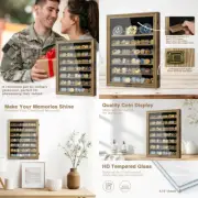Display Case for Military Challenge Coins Army Medals Mini Figurines Glasses