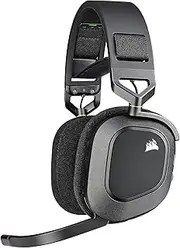 CORSAIR HS80 RGB Over Ear Wireless Multiplatform Gaming Headset – Dolby Atmos – Omni-Directional Microphone – iCUE Compatible – PC, Mac, PS5, PS4 – Carbon