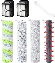 4 Pack Multi-Surface Crosswave Brush Roll, Compatible with Bissell Crosswave Hydrosteam 35151 3515 35152 3513 Bissell Crosswave Cordless Max 2554 2554A 2590 2593 2596, 4 Pet Brush & 1866 Vacuum Filter