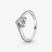 *BRAND NEW* Pandora Timeless Silver CZ Sparkling Wishbone Heart Ring 199302C01