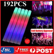 192x LED Foam Sticks RGB Thunder 48cm Glow Stick Flashing Light Rave Party Cheer