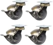 50mm Caster Wheels for Furniture, Heavy Duty Castor Wheels Set of 4, Swivel Plate Caster Wheels, Furniture Wheels for Furniture Workbench, Trolley Wheels Table Chair Cabinet