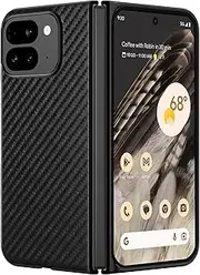 [YINLAI] for Google Pixel 9 Pro Fold Case Carbon Fiber Pattern PC + TPU Silicone Cover for Women Men Camera Protection Shockproof Phone Case for Google Pixel 9 Pro Fold 8" 2024, Black