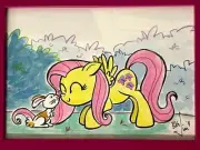 My Little Pony Friendship is Magic Fluttershy Production Art SIGNED Big Jim