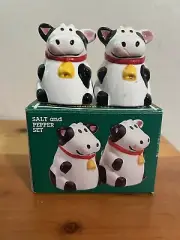 Vintage Black & White Cows Salt & Pepper Shakers