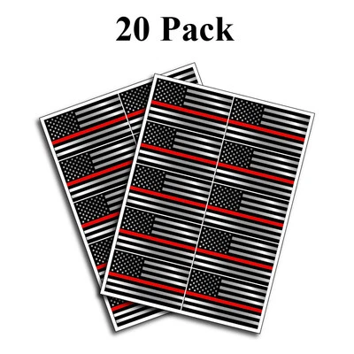 Pack of 20 Police Officer Thin red Line American Flag decal sticker graphic blue
