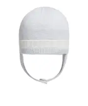 Wool Beanie with Earflaps XS light blue
