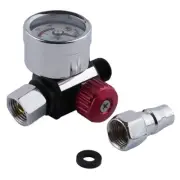 1/4" Air Valve Regulator Tool Tail Pressure Gauge Nozzle For Spray Mini New