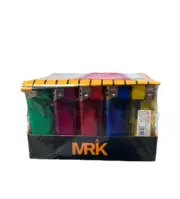 50 MRK Electronic Lighters gas refillable adjustable flame assorted colors