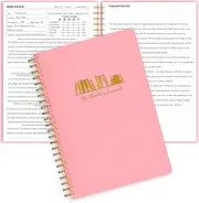 snootion Reading Journal - Book Journal Reading Log for Review and Track Your Reading Progress - Gift Book Accessories for Book Lovers and Voracious Readers-52 Books, A5 Size (Pink)