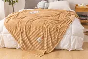 2Pcs Soft Flannel Cozy Plush Fleece Throw Blanket For Couch Sofa Bedding Blanket-Khaki