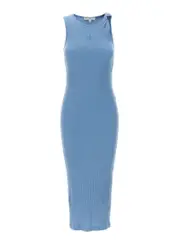 [J.W. Anderson] J. W. Anderson-Logo Ribbed Dress Abiti Celeste-Donna S Light Blue