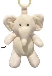 Kellytoy Plush Pink Elephant Rattle Crinkle Ears Stroller Clip Baby Girl Toy