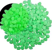 OSOPOLA 350PCS Glow in The Dark Fish Tank Aquarium Pebbles Luminous Stone Outdoor Decor Glowing Rocks Gravel for Aquarium Yard Garden Walkways Decor DIY Gift 655g/1.45lb(Green)