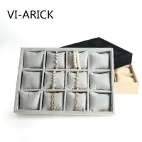 在飛比找樂天市場購物網優惠-VI-ARICK絨布12格手鏈手鐲展示盤首飾展示盤手表項鏈飾